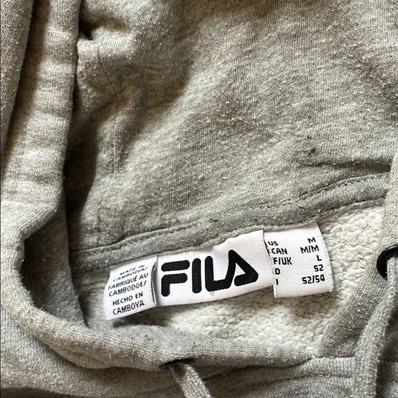 Authentic Mens Grey FILA Hoodie - Picture 3 of 3